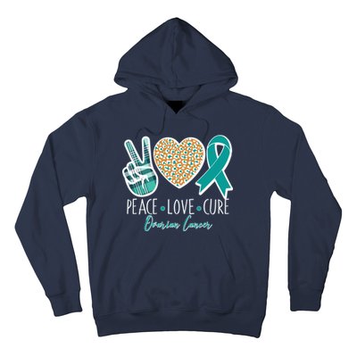 Peace Love Cure Ovarian Cancer Awareness Hoodie