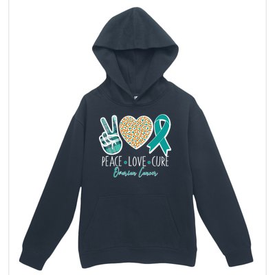 Peace Love Cure Ovarian Cancer Awareness Urban Pullover Hoodie