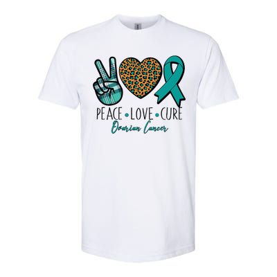 Peace Love Cure Ovarian Cancer Awareness Softstyle CVC T-Shirt