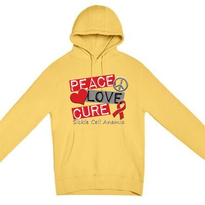 Peace Love Cure Sickle Cell Anemia Premium Pullover Hoodie