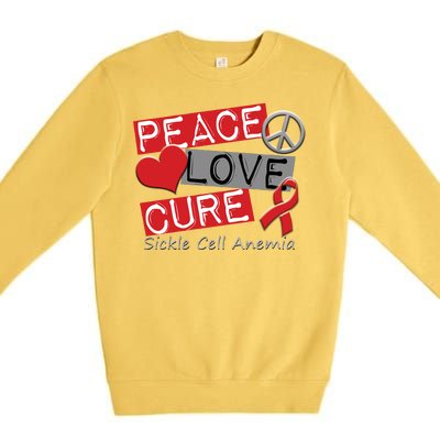 Peace Love Cure Sickle Cell Anemia Premium Crewneck Sweatshirt