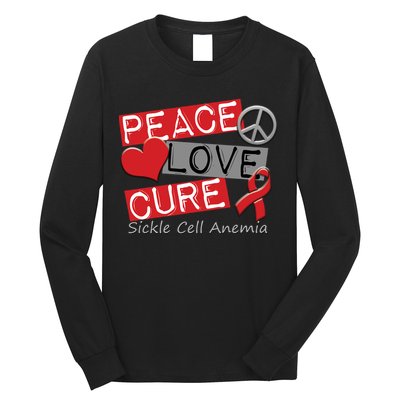 Peace Love Cure Sickle Cell Anemia Long Sleeve Shirt