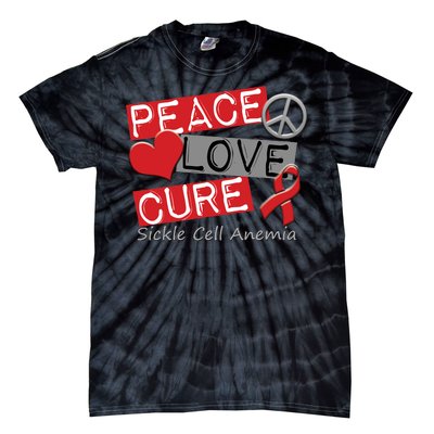 Peace Love Cure Sickle Cell Anemia Tie-Dye T-Shirt