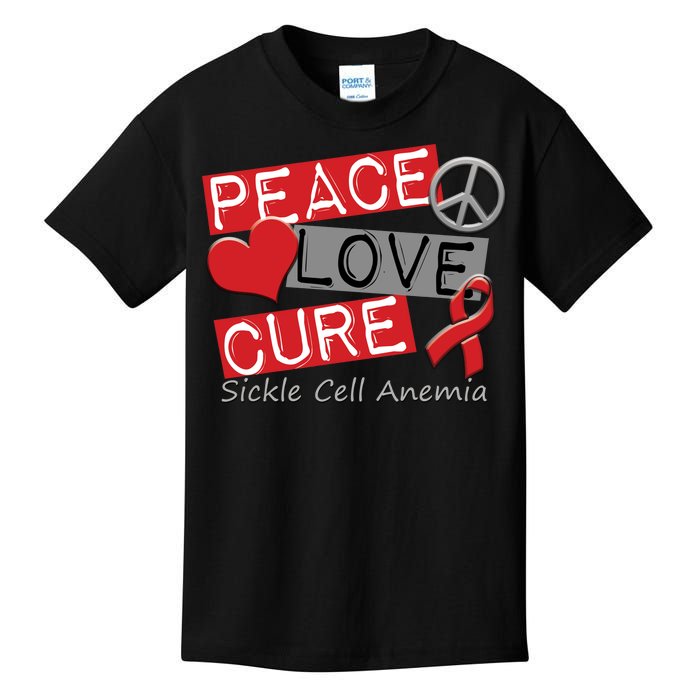 Peace Love Cure Sickle Cell Anemia Kids T-Shirt