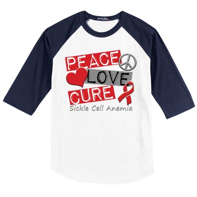 Peace Love Cure Sickle Cell Anemia Baseball Sleeve Shirt