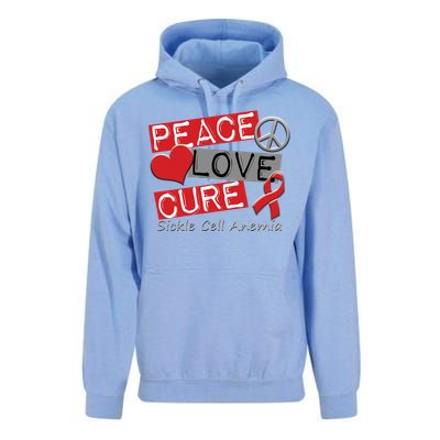 Peace Love Cure Sickle Cell Anemia Unisex Surf Hoodie