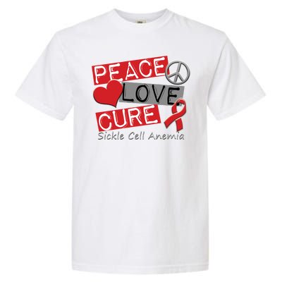 Peace Love Cure Sickle Cell Anemia Garment-Dyed Heavyweight T-Shirt