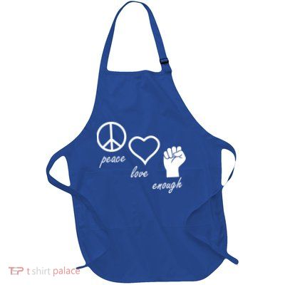 Peace Love Enough Gun Control Full-Length Apron With Pockets