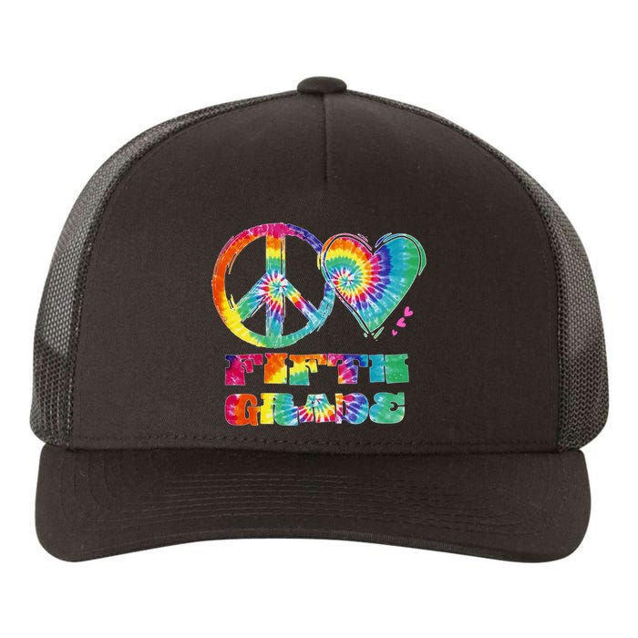 Peace Love Fifth Grade Yupoong Adult 5-Panel Trucker Hat