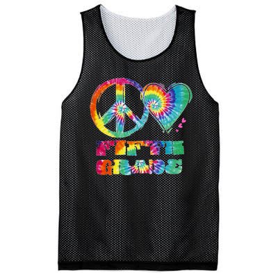 Peace Love Fifth Grade Mesh Reversible Basketball Jersey Tank