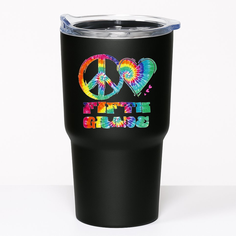 Peace Love Fifth Grade Tumbler