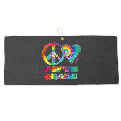 Peace Love Fifth Grade Large Microfiber Waffle Golf Towel