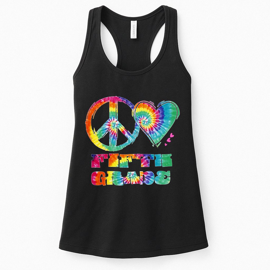 Peace Love Fifth Grade Womens Tank Top