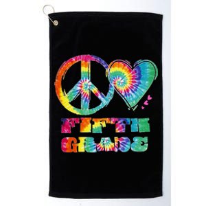 Peace Love Fifth Grade Platinum Collection Golf Towel