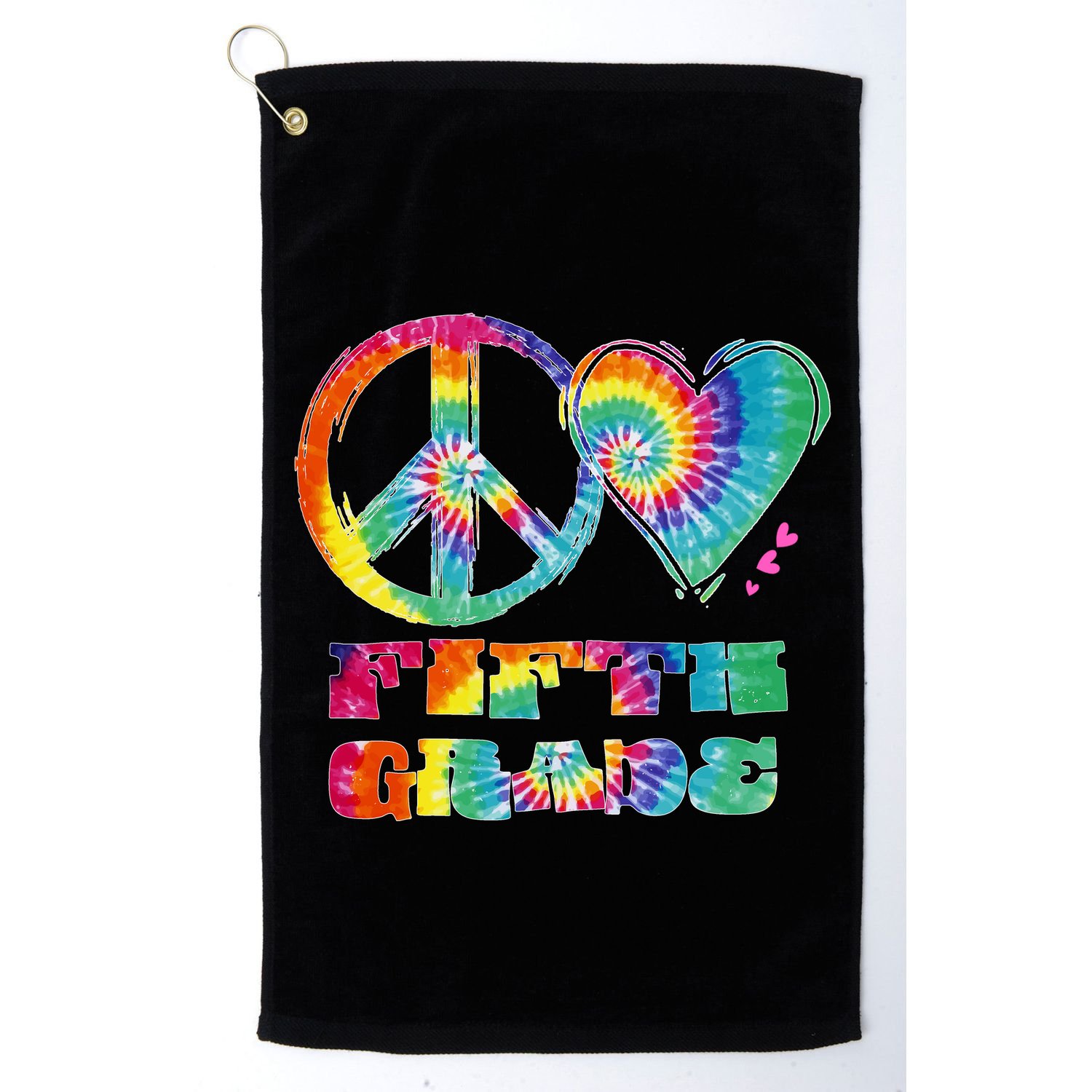 Peace Love Fifth Grade Golf Towel