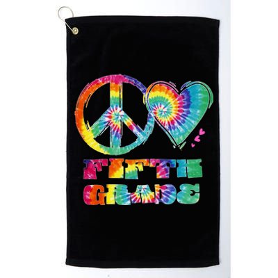 Peace Love Fifth Grade Platinum Collection Golf Towel