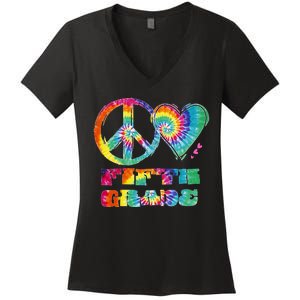 Peace Love Fifth Grade Women's V-Neck T-Shirt