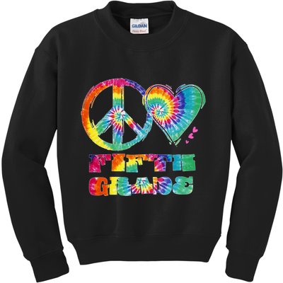 Peace Love Fifth Grade Kids Sweatshirt