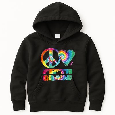 Peace Love Fifth Grade Kids Hoodie