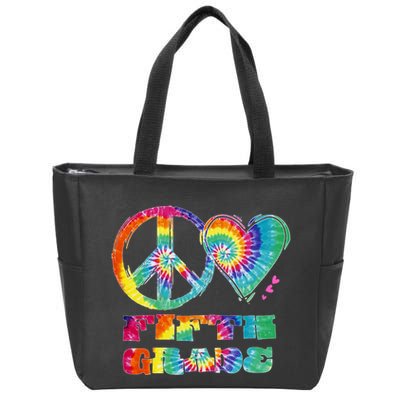 Peace Love Fifth Grade Zip Tote Bag