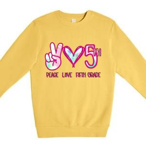 Peace Love Fifth-Grade Funny Cute Premium Crewneck Sweatshirt