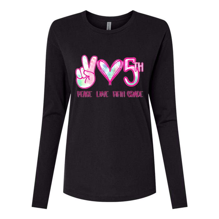 Peace Love Fifth-Grade Funny Cute Womens Cotton Relaxed Long Sleeve T-Shirt