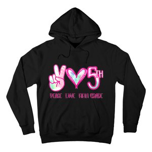 Peace Love Fifth-Grade Funny Cute Hoodie