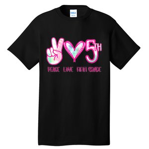 Peace Love Fifth-Grade Funny Cute Tall T-Shirt