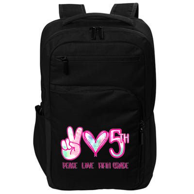 Peace Love Fifth-Grade Funny Cute Impact Tech Backpack