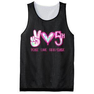 Peace Love Fifth-Grade Funny Cute Mesh Reversible Basketball Jersey Tank