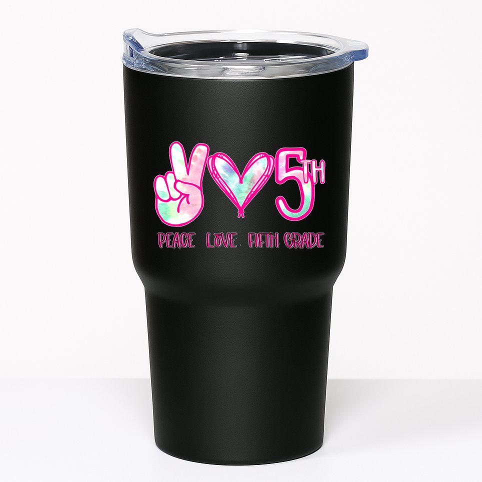 Peace Love Fifth-Grade Funny Cute Tumbler