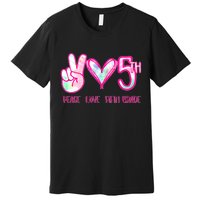 Peace Love Fifth-Grade Funny Cute Premium T-Shirt