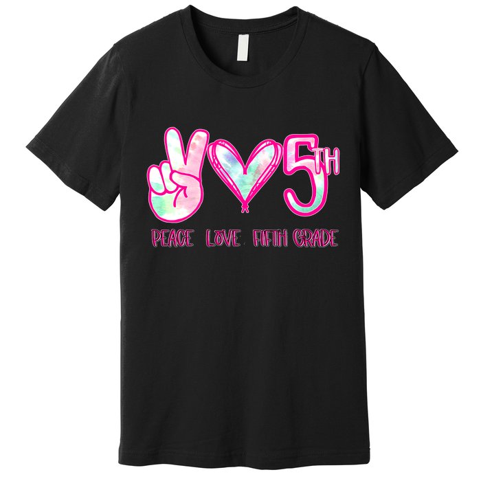 Peace Love Fifth-Grade Funny Cute Premium T-Shirt