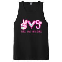 Peace Love Fifth-Grade Funny Cute PosiCharge Competitor Tank