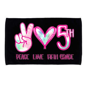 Peace Love Fifth-Grade Funny Cute Microfiber Hand Towel