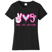 Peace Love Fifth-Grade Funny Cute Women's T-Shirt