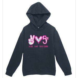 Peace Love Fifth-Grade Funny Cute Urban Pullover Hoodie