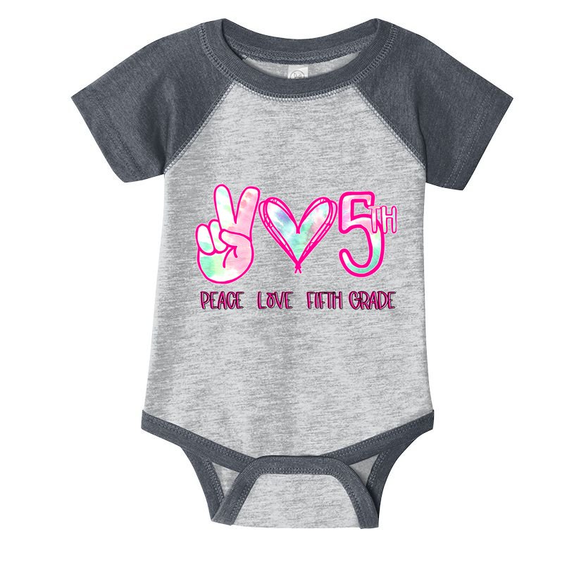 Peace Love Fifth-Grade Funny Cute Infant Baby Jersey Bodysuit