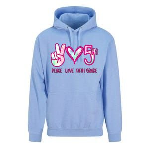 Peace Love Fifth-Grade Funny Cute Unisex Surf Hoodie