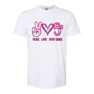 Peace Love Fifth-Grade Funny Cute Softstyle CVC T-Shirt