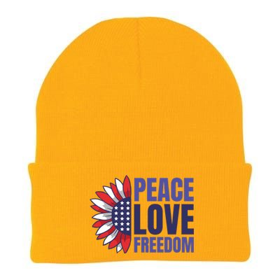 Peace Love Freedom Knit Cap Winter Beanie