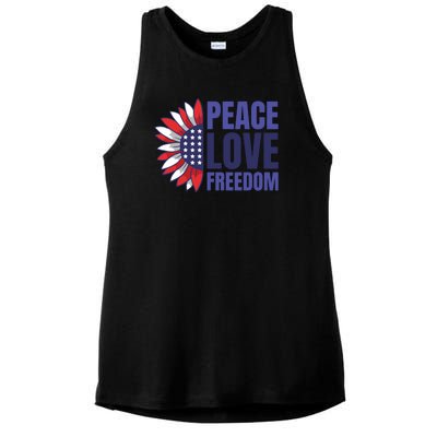 Peace Love Freedom Ladies PosiCharge Tri-Blend Wicking Tank