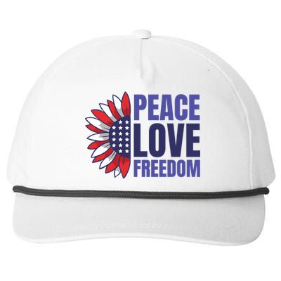 Peace Love Freedom Snapback Five-Panel Rope Hat