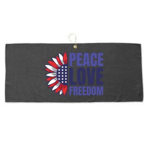 Peace Love Freedom Large Microfiber Waffle Golf Towel