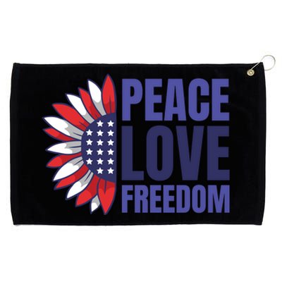 Peace Love Freedom Grommeted Golf Towel