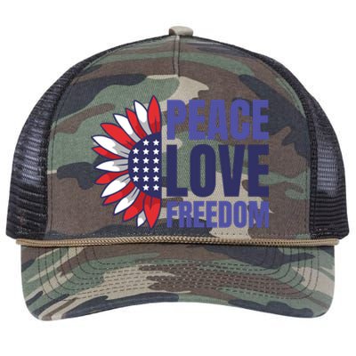 Peace Love Freedom Retro Rope Trucker Hat Cap