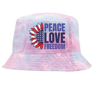 Peace Love Freedom Tie-Dyed Bucket Hat