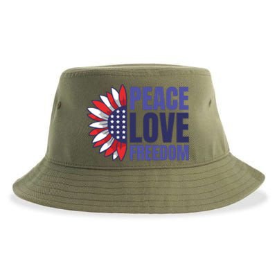 Peace Love Freedom Sustainable Bucket Hat