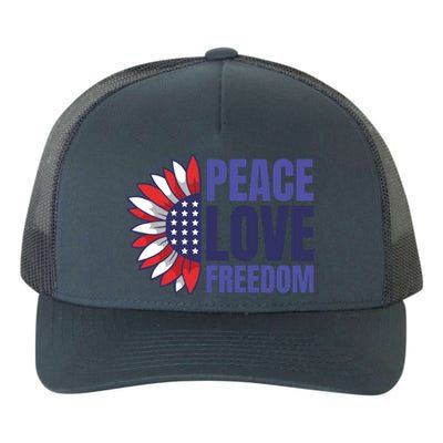 Peace Love Freedom Yupoong Adult 5-Panel Trucker Hat