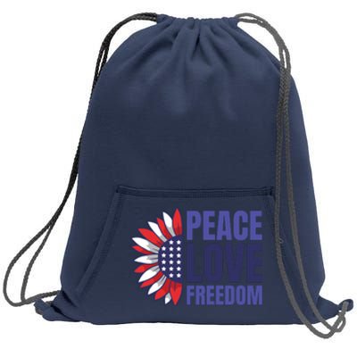 Peace Love Freedom Sweatshirt Cinch Pack Bag